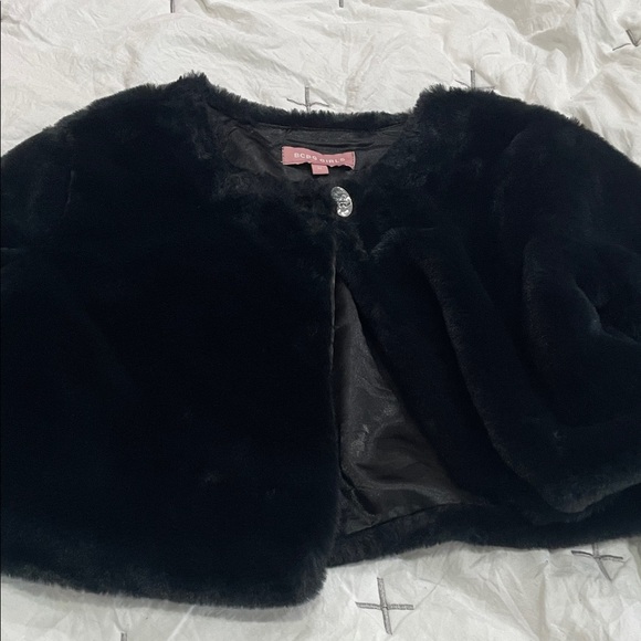 BCBGirls Other - BCBGirls Black Faux Fur Cape for Kids